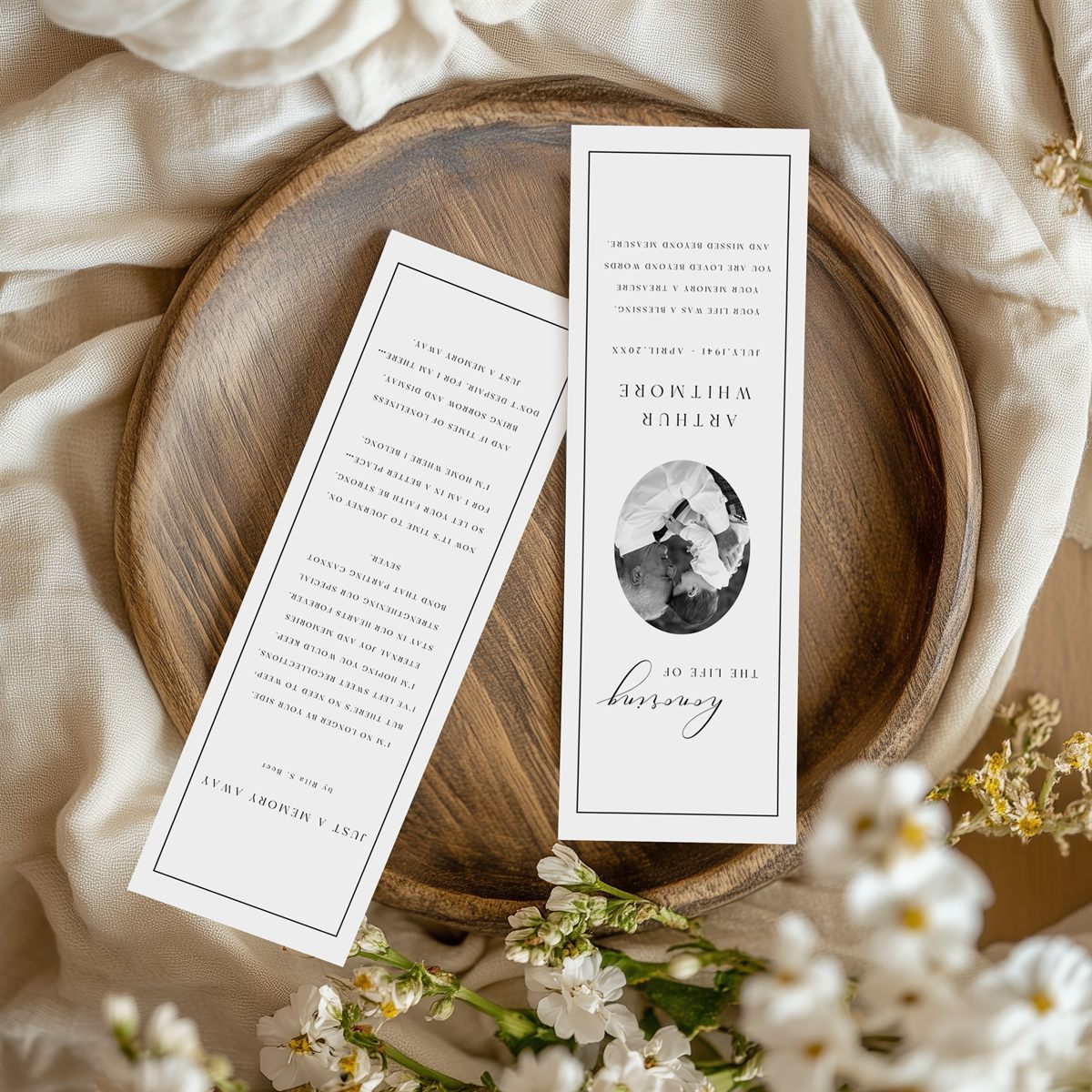 Trauer-Lesezeichen · Memorial Bookmark